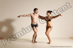 Underwear Woman - Man White Average Short Brown Dancing Dynamic poses Academic